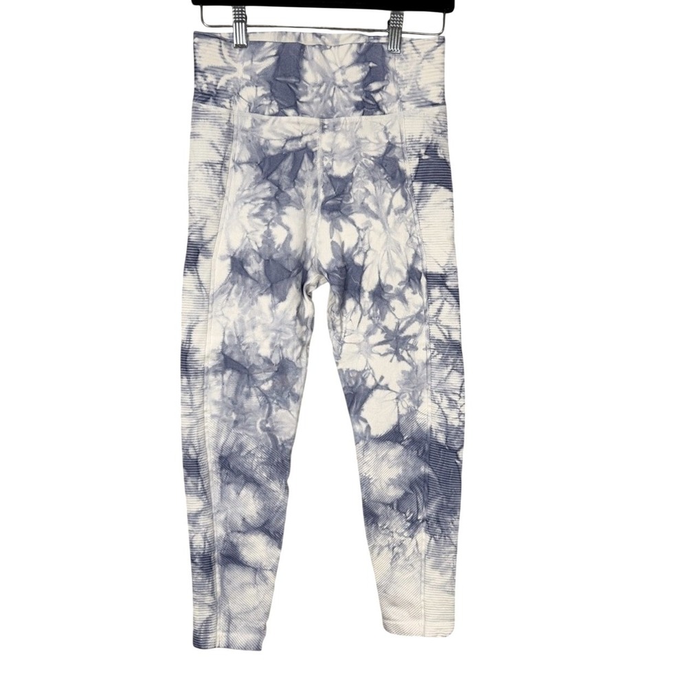 Aerie OFFLINE Leggings Tie Dye Blue White High Waisted Athletic Pants L G